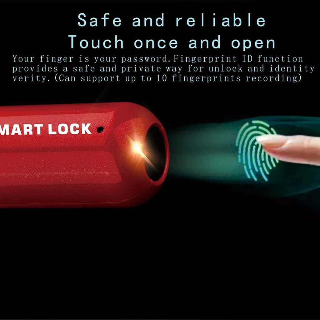 SecureTouch™ Fingerprint Smart Lock– USB Rechargeable Biometric Padlock for Luggage, Gym & Travel